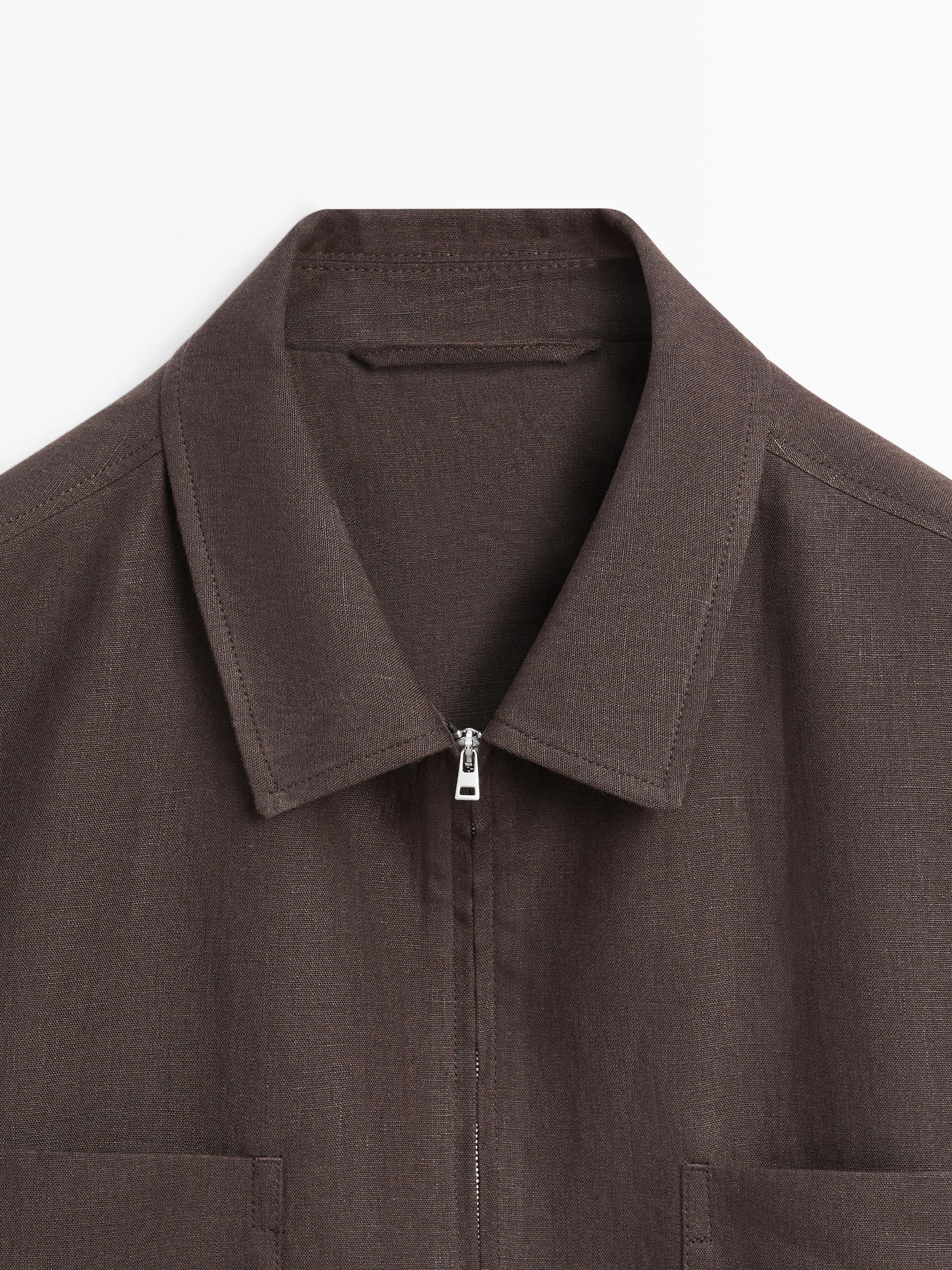 Total look linen overshirt